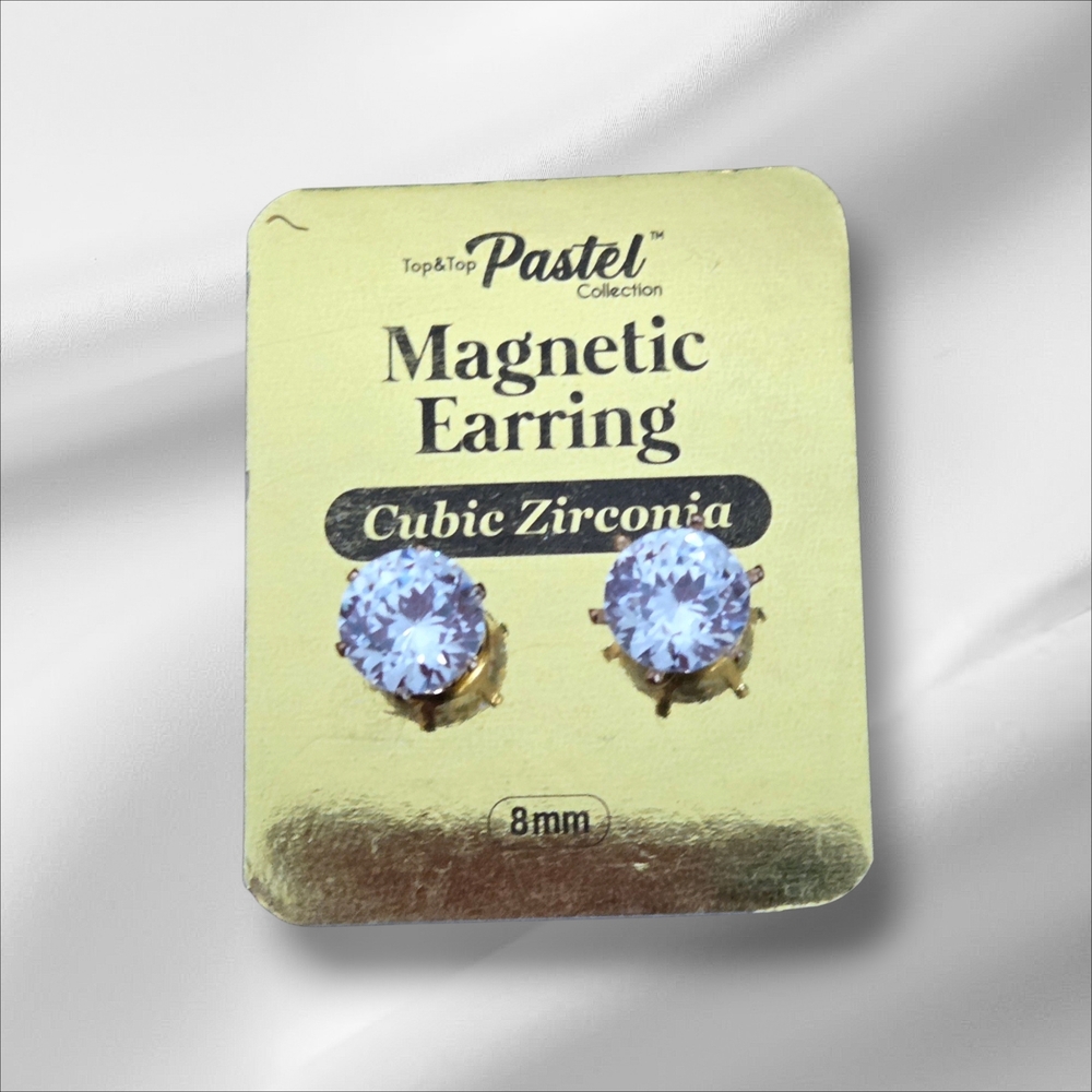 Pastels Cubic Zirconia Magnetic Stud Earrings